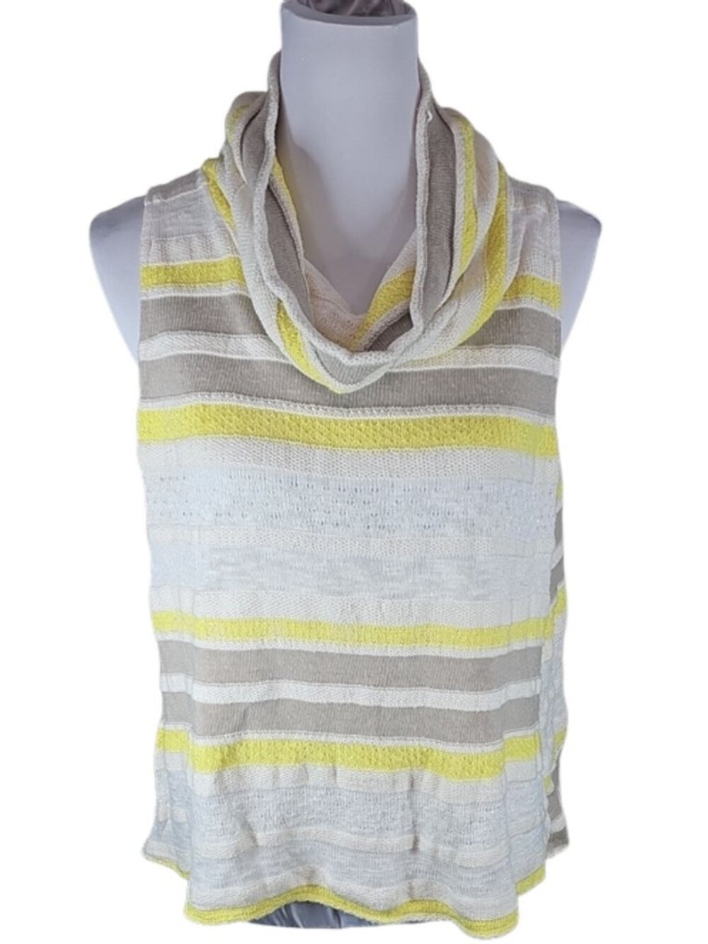Dolan - Anthropology Striped Cowl Neck Sleeveless Knit Top L Boho Resort Coastal